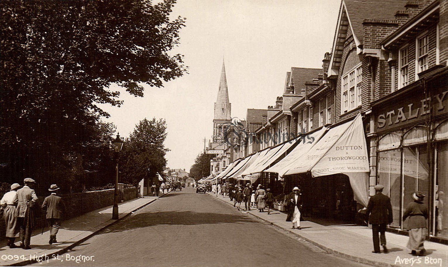 Old photo of London Road, Bognor Regis, Sussex - see below